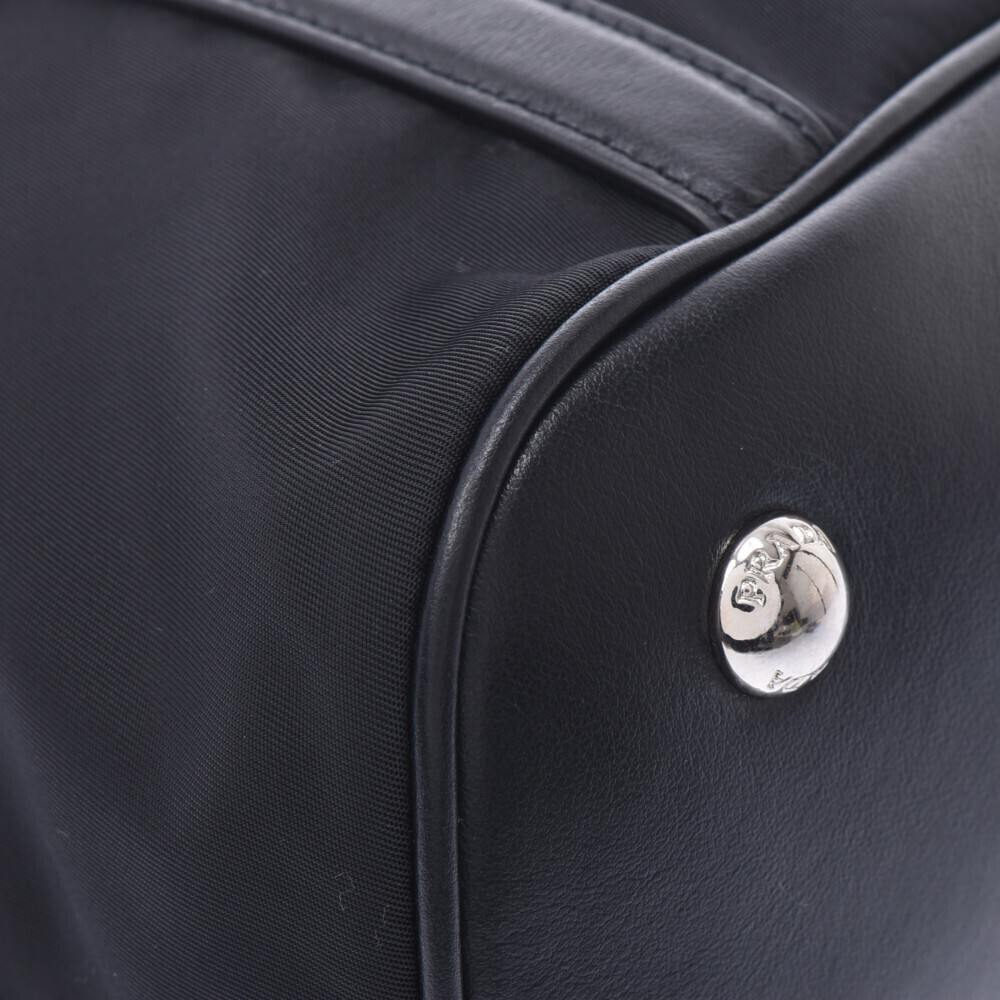 Prada Nylon Leather Bag Handbag Black - Picture 5 of 11